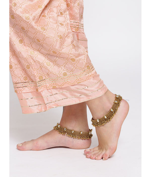 YouBella Gold-Toned Stone-Studded Anklets